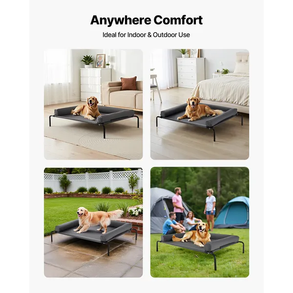 Portable Bolstered Raised Dog Bed