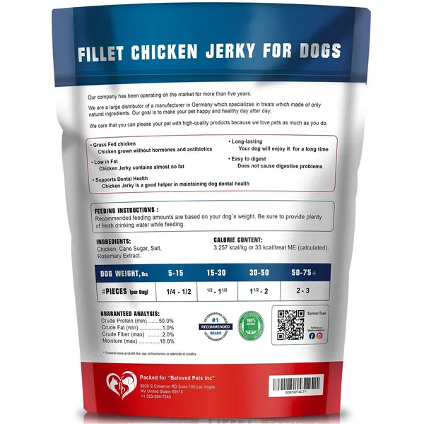 Chicken Dog Jerky Treats - 1.5 Lbs