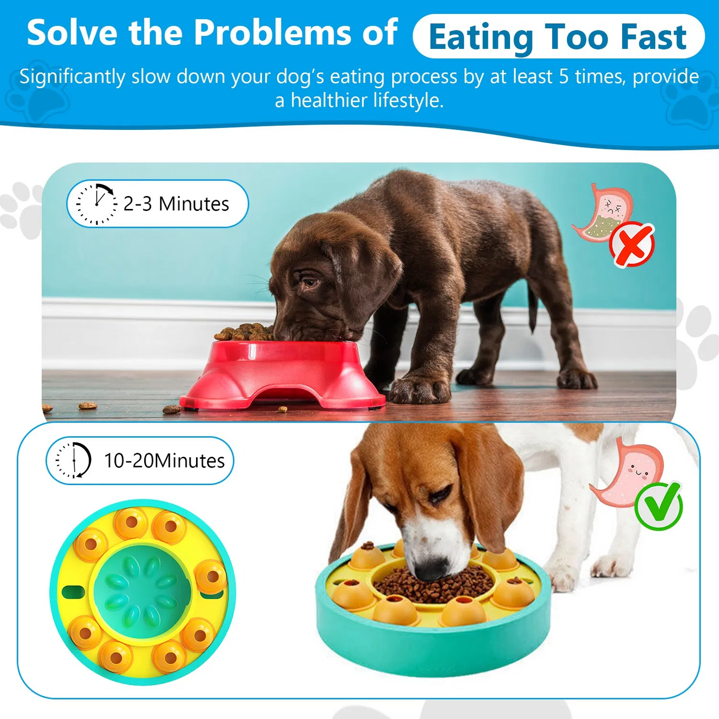 Interactive Slow Feeding Dog Treat Dispensers