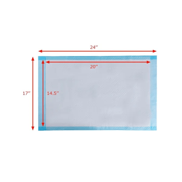 Stack of 300 disposable dog pee pads made of soft non-woven fabric for pet house training and absorption