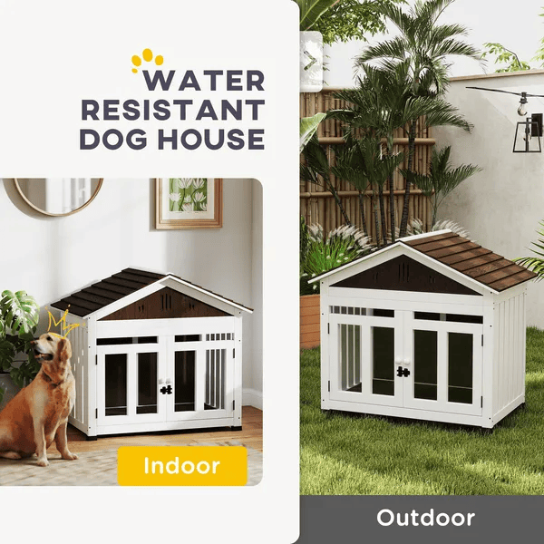 40-inch wooden furniture style dog crate with magnetic door and removable floor