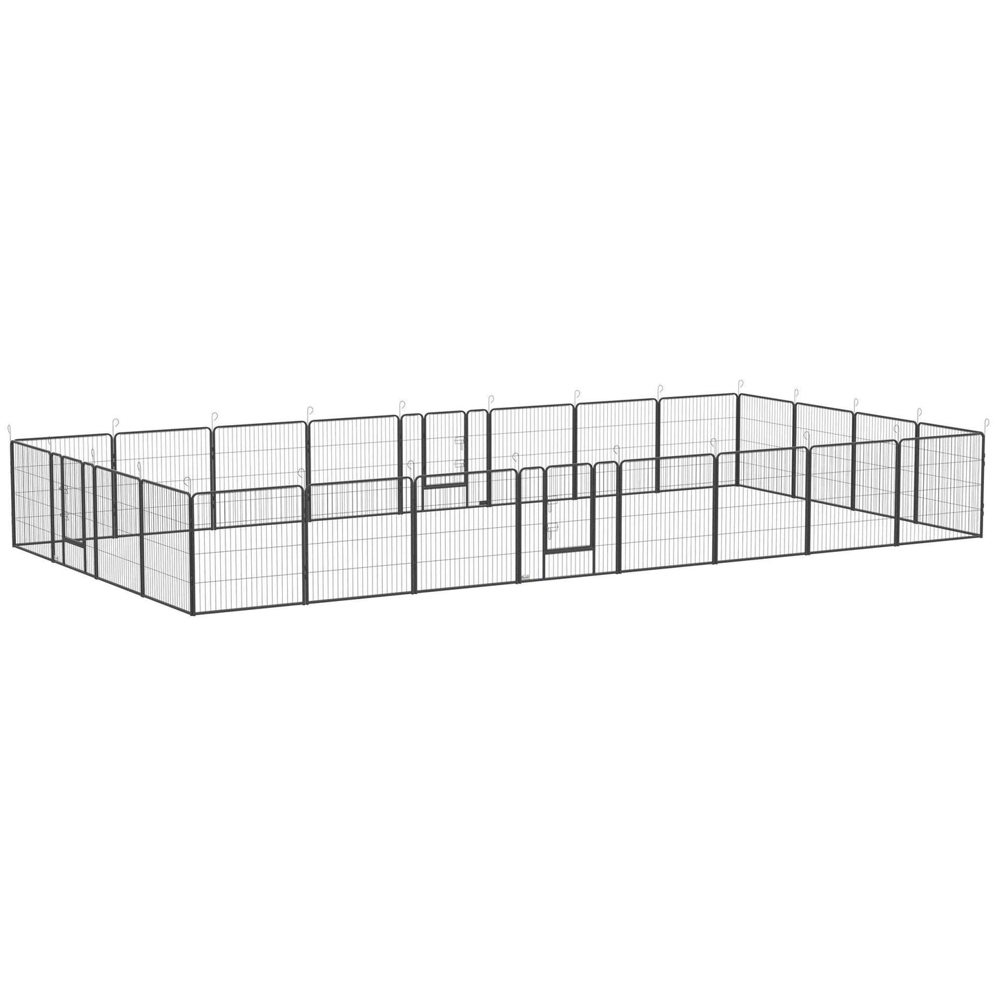 24-panel outdoor dog pens with lockable doors and steel wire construction for small to medium dogs