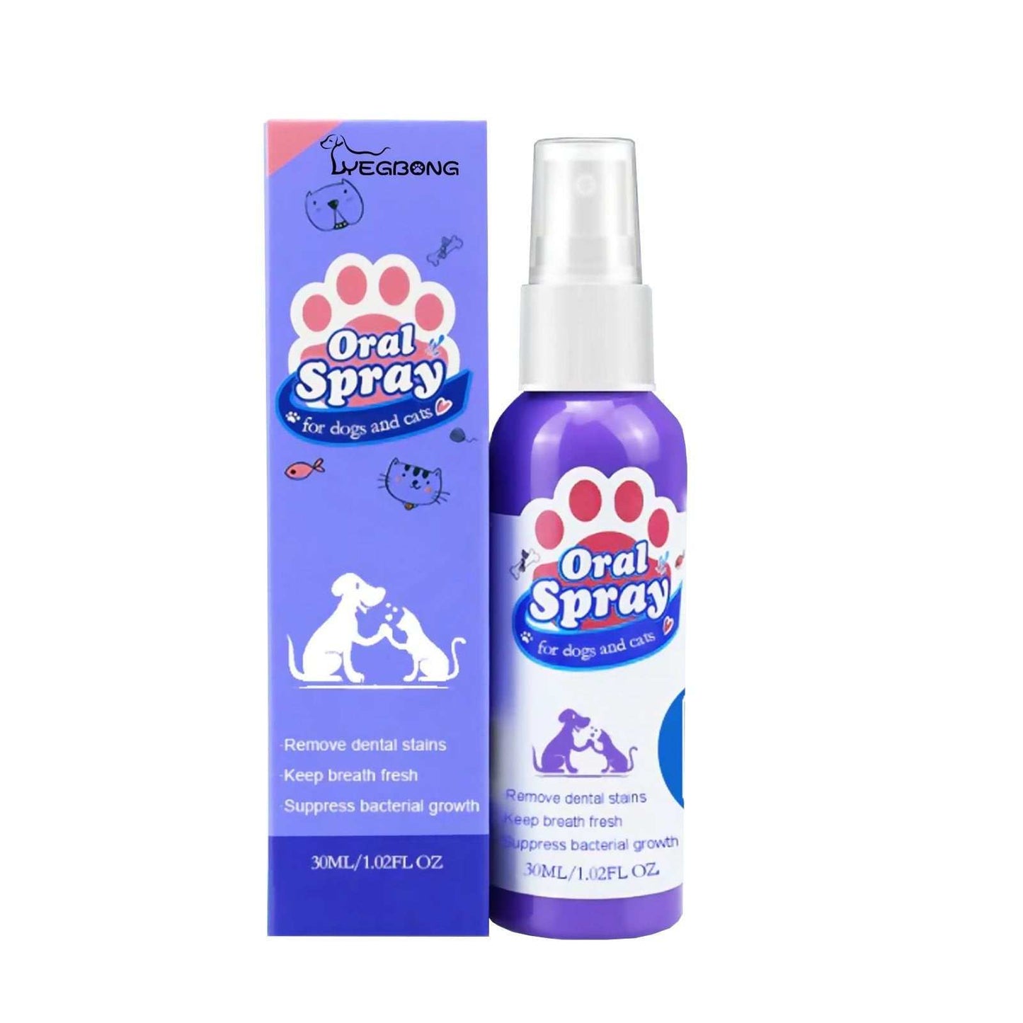 Dental Care for Dogs tooth cleaning spray bottle with nozzle for pet oral hygiene