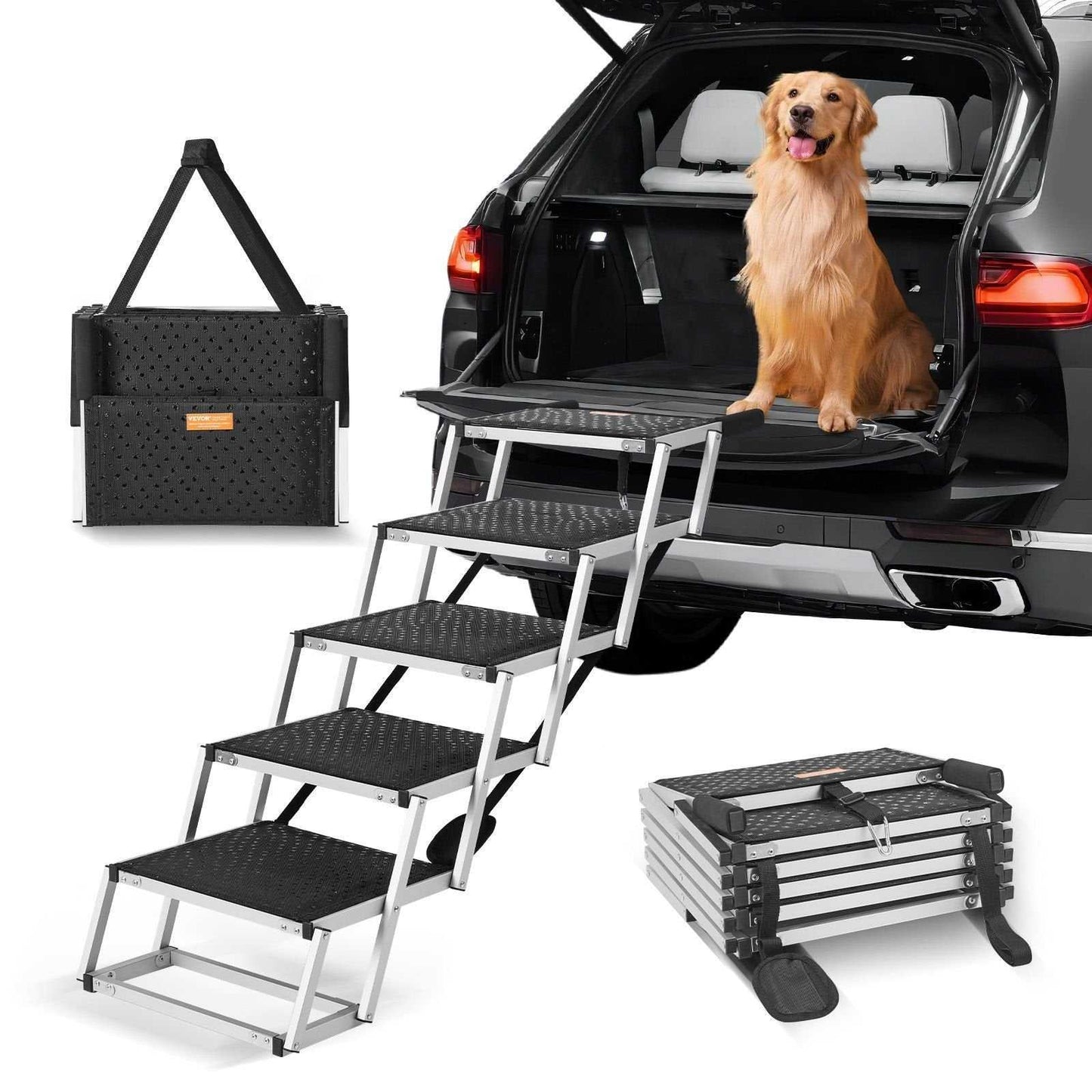 Aluminum 5-step Folding Dog Steps up to 150 lbs