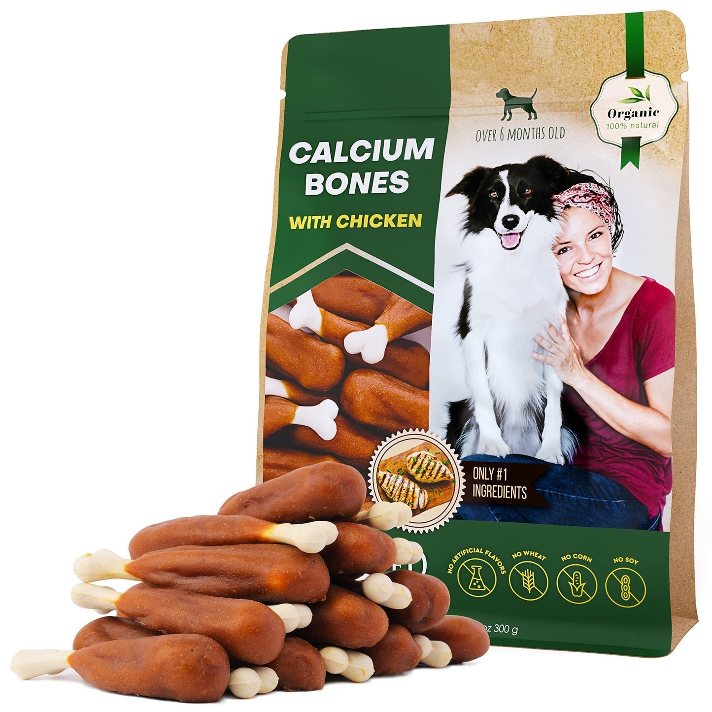 Hard Dog Bones Calcium Wrapped Chicken Treats