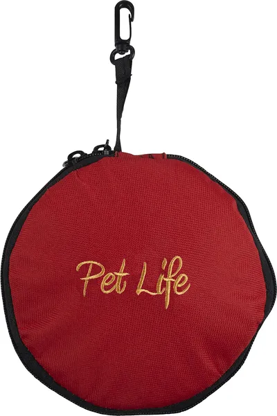 Collapsible double food and water dog travel bowls with waterproof seatbelt material and ripstop nylon design