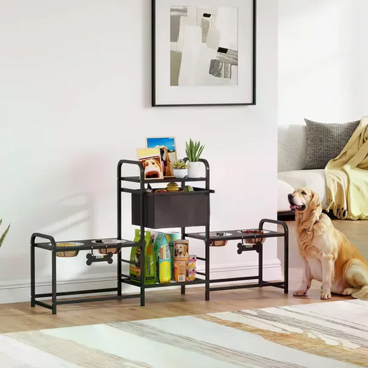 Elevated Dog Bowls with Storage