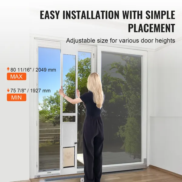 76-81 Inch Adjustable Slider Doggie Door Panel