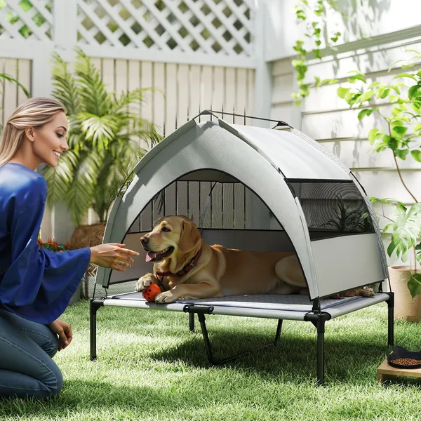 Portable Covered Dog Beds with Removable Canopy