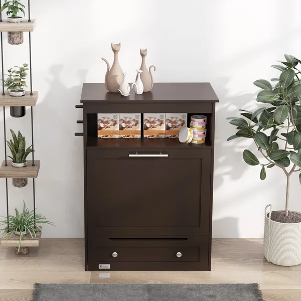 Elevated Dog Bowls with Storage Cabinet