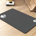 Waterproof dog food mat with non-slip backing to protect floors from spills and scratches