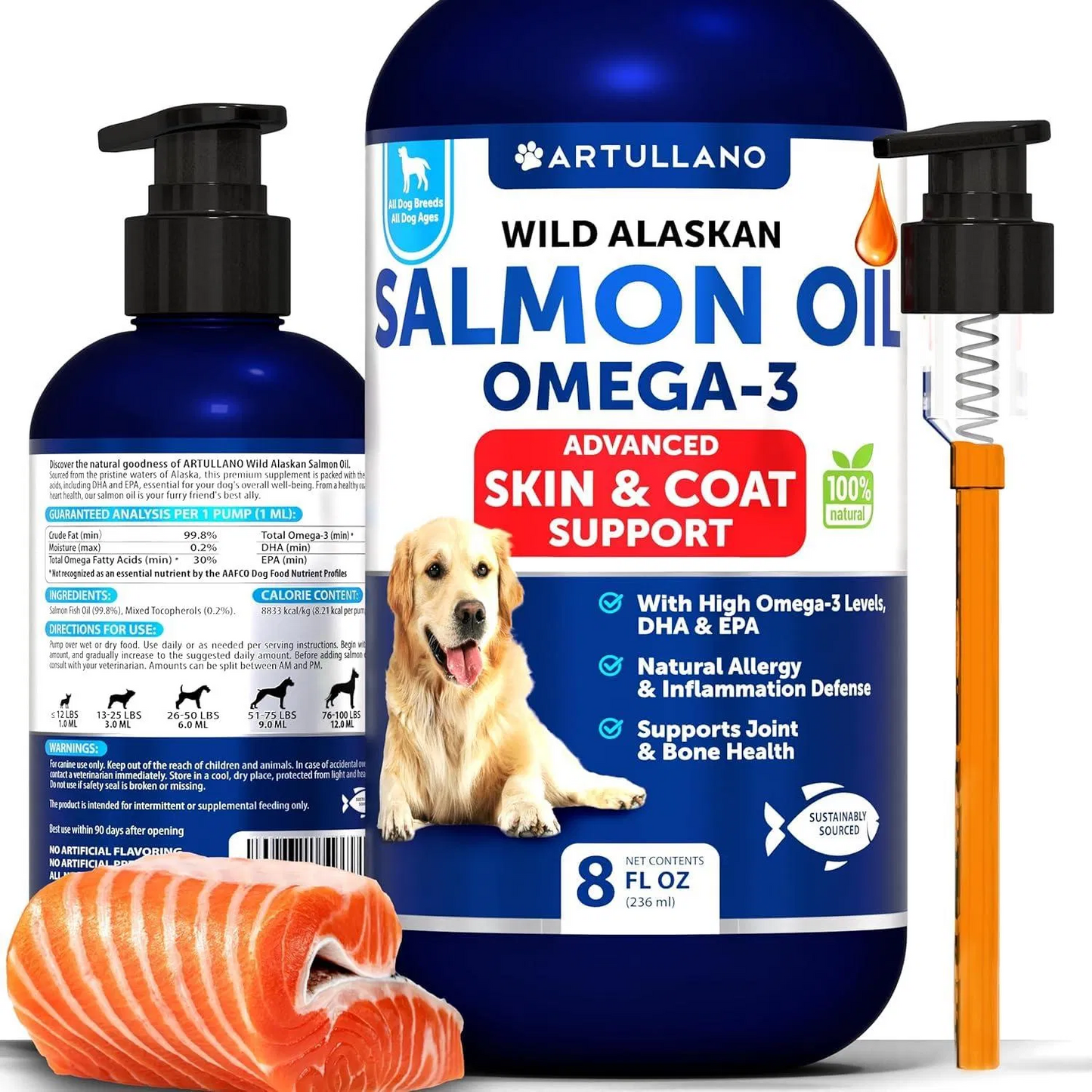 Salmon Oil Omega 3 Supplements for Dogs