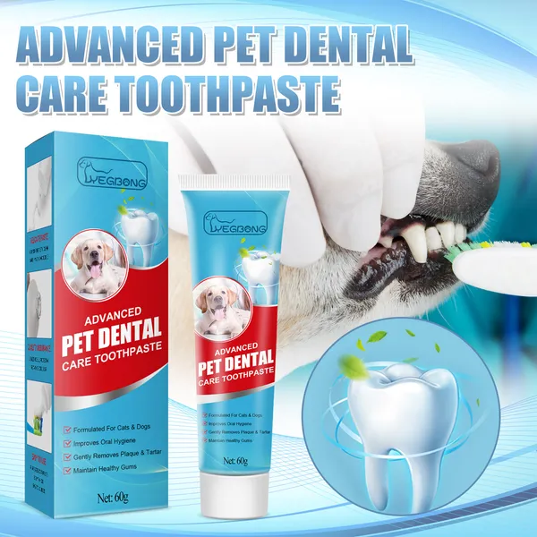 Dog Dental Care Toothpaste tube and toothbrush for pet oral hygiene and plaque removal
