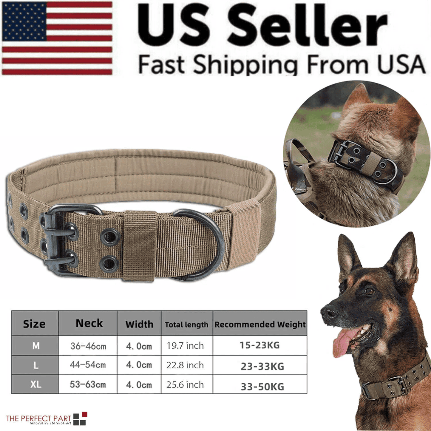 Heavy Duty Tactical Flat Dog Collars