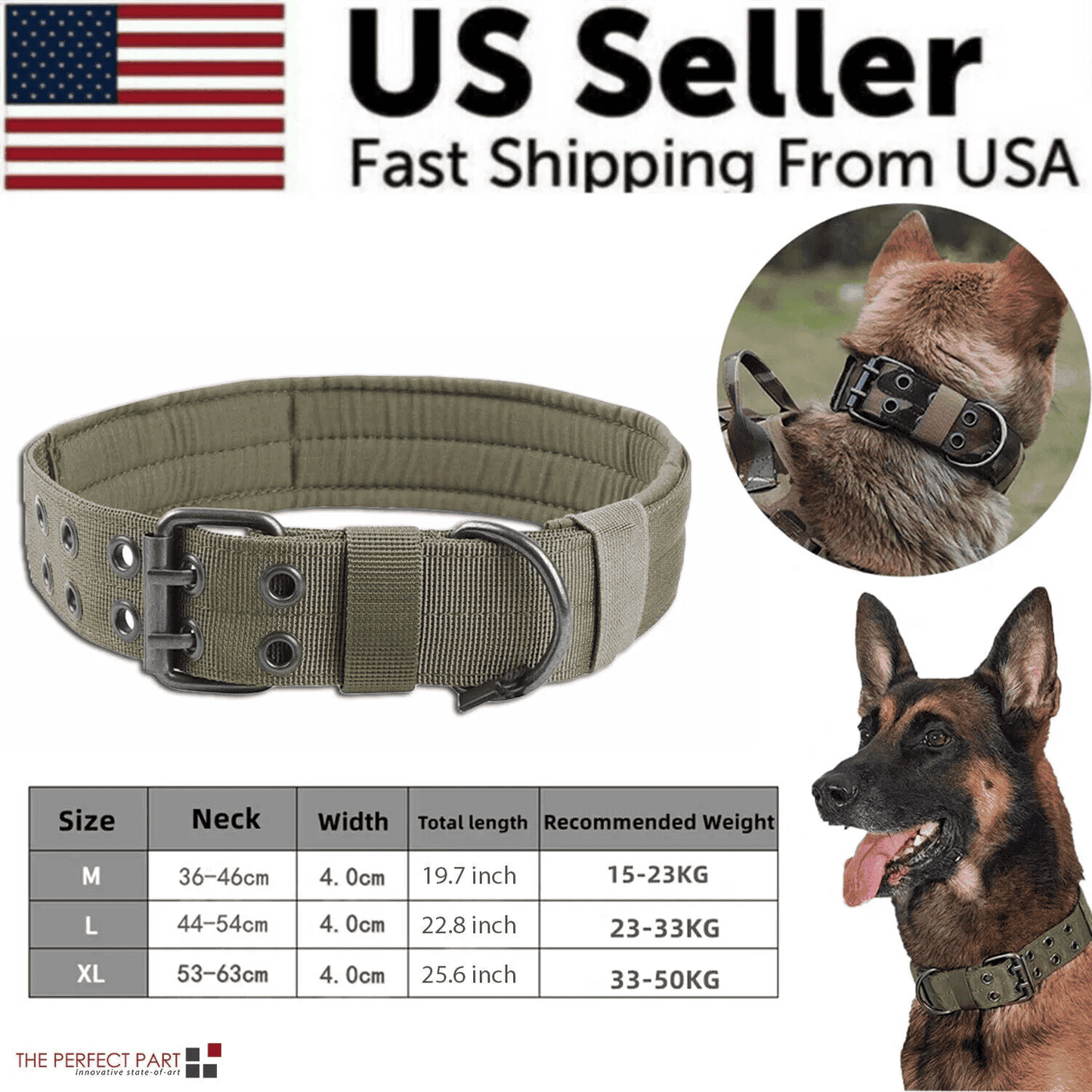 Heavy Duty Tactical Flat Dog Collars