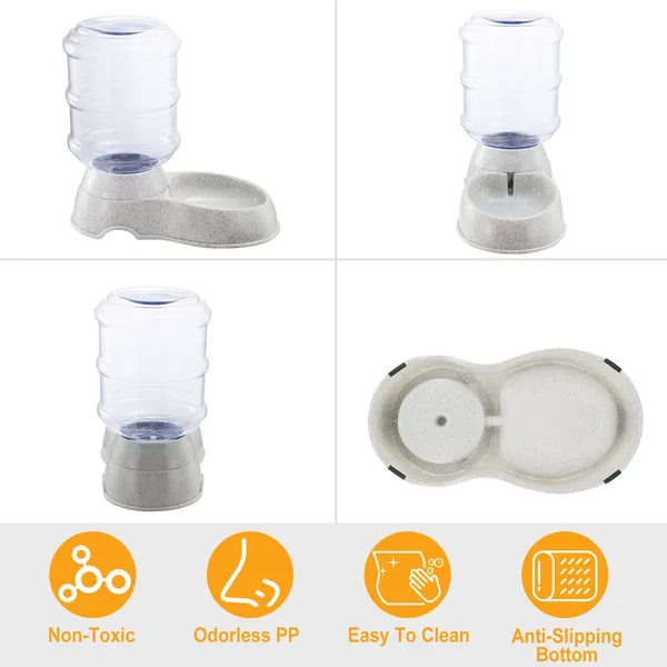 Automatic dog water bowl with 3.5L capacity and gravity self-dispensing system