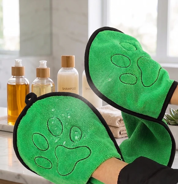 Dog Bath Towel Mittens