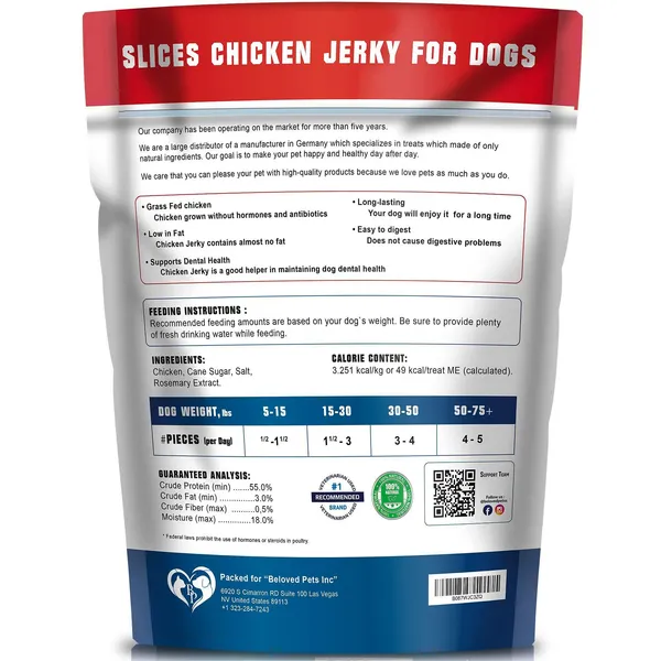 Chicken Dog Jerky Treats - 1.5 Lbs