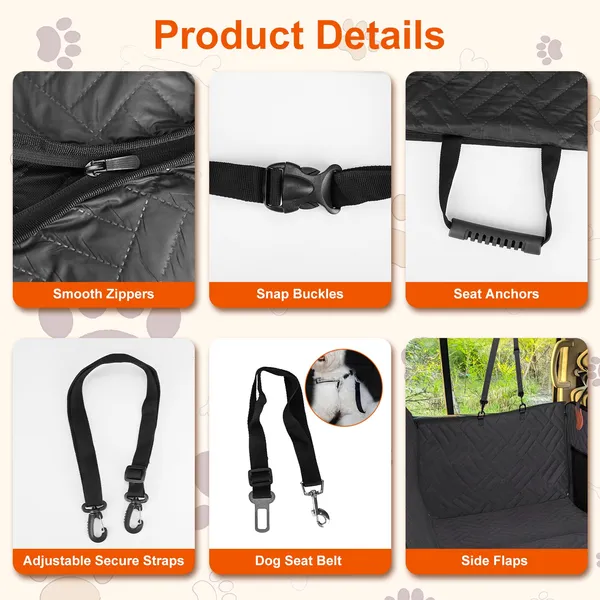 Waterproof  Back Seat Dog Car Seat Cover