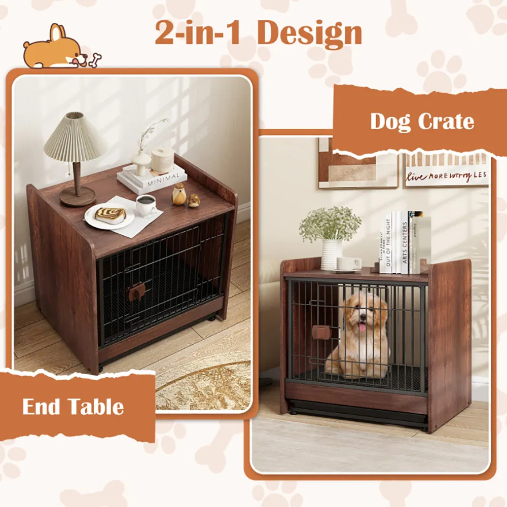 Furniture Style Dog Crate with Removable Tray and Lockable Door