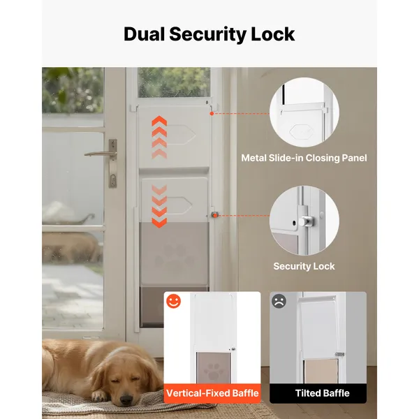 91-96 Inch Adjustable Slider Doggie Door Panel