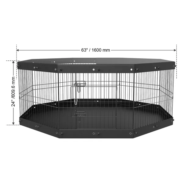Foldable Metal 8 Panel Dog Pen