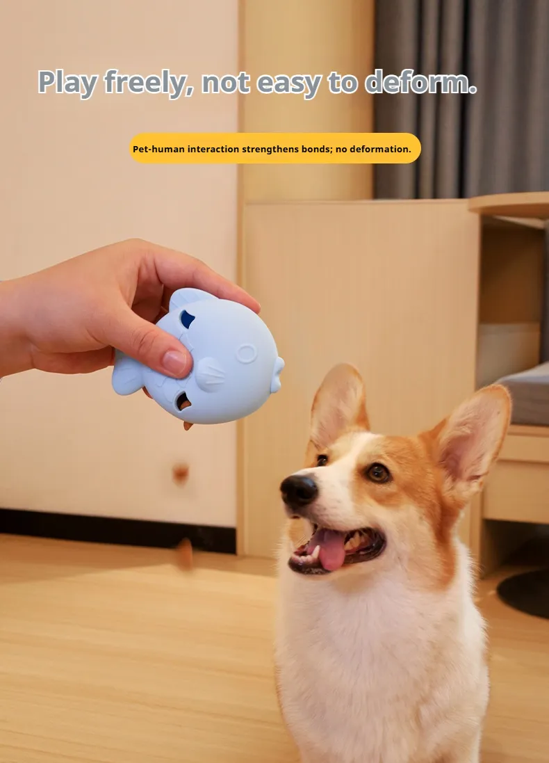 Fish-Shaped Dog Treat Dispenser Toy