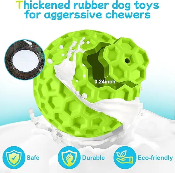 3-pack indestructible squeaky dog chew toys in vibrant colors for aggressive chewers
