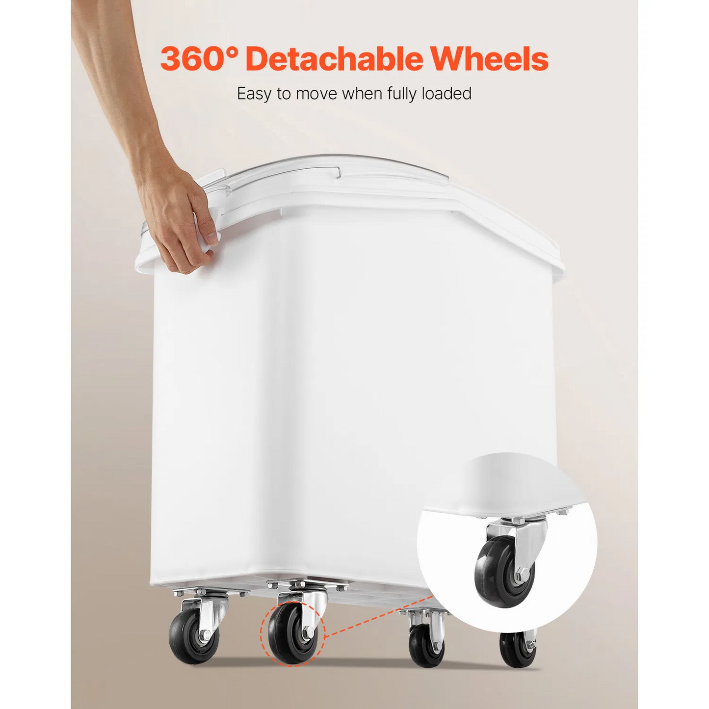 21 gallon dog food storage container with wheels and airtight lid for large capacity storage