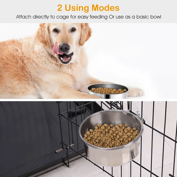 Medium Detachable Stainless Steel Dog Food Bowl