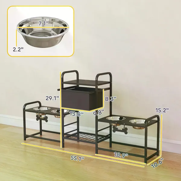 Elevated Dog Bowls with Storage