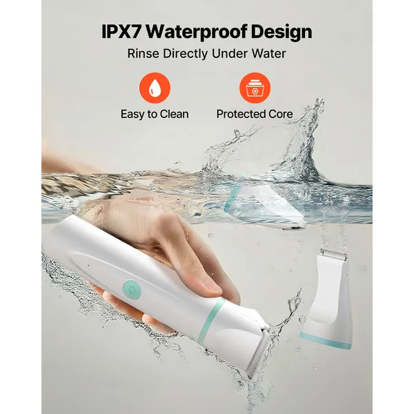4-in-1 Pet Grooming Kit with four replaceable blades, quiet motor, waterproof design, and USB fast charging for professional at-home dog grooming