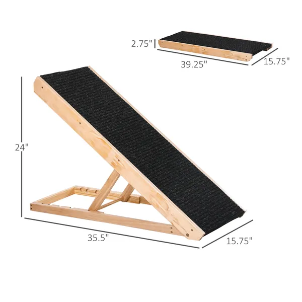 Adjustable Height Dog Ramps with Non-slip Carpet