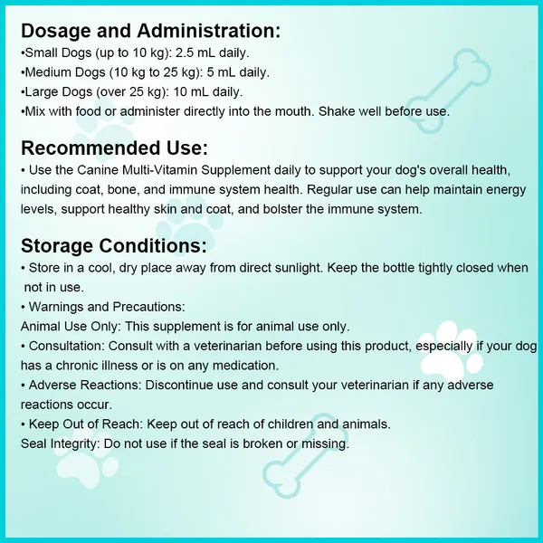 Multi-Vitamin and Immune Boost Supplement for Dogs