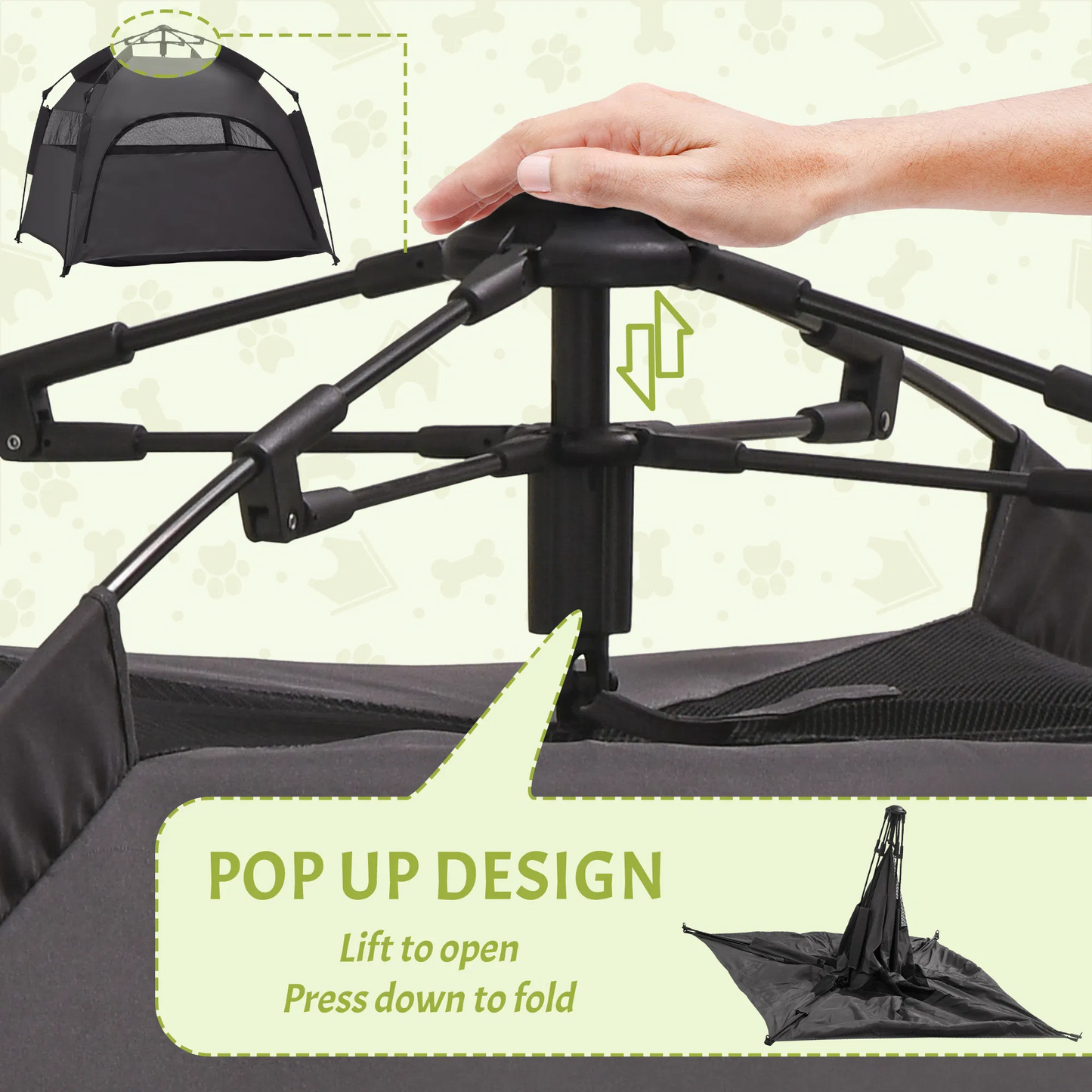 Pop Up Dog Tent for Extra Large and Large Dogs with Carry Bag