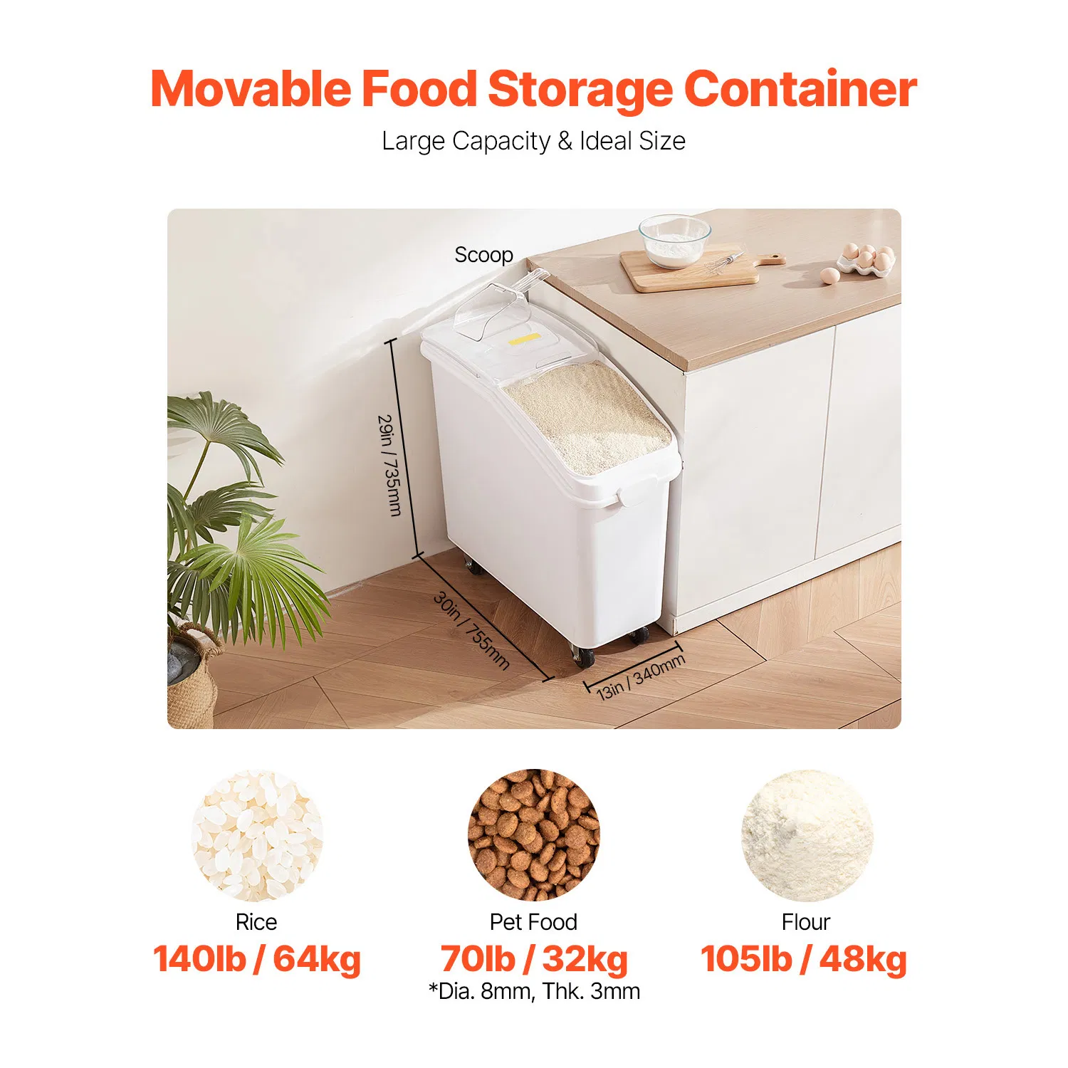 21 gallon dog food storage container with wheels and airtight seal