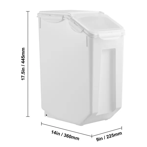 Set of 2 large 4.5 gallon dog food storage containers with airtight seals and wheels