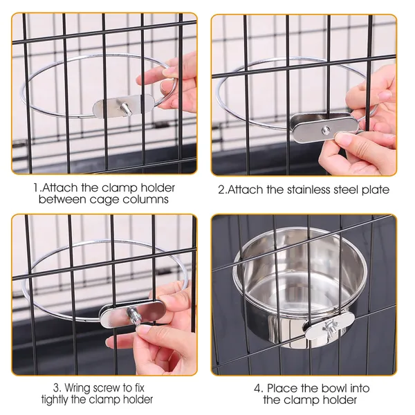 Medium Detachable Stainless Steel Dog Food Bowl