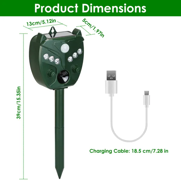 Solar Ultrasonic Pest Repeller For Pets