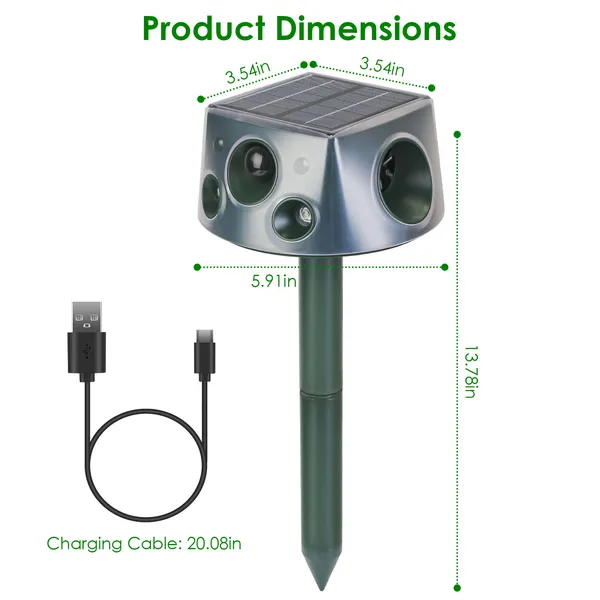 Outdoor Ultrasonic Solar Animal Repeller