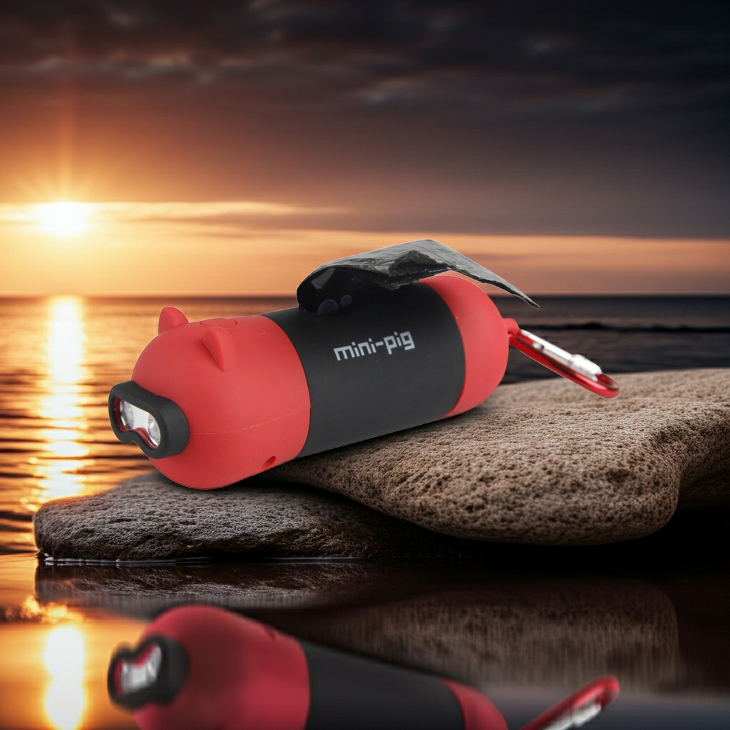 'Oink' Dog Poop Bag Holders and LED Flashlight