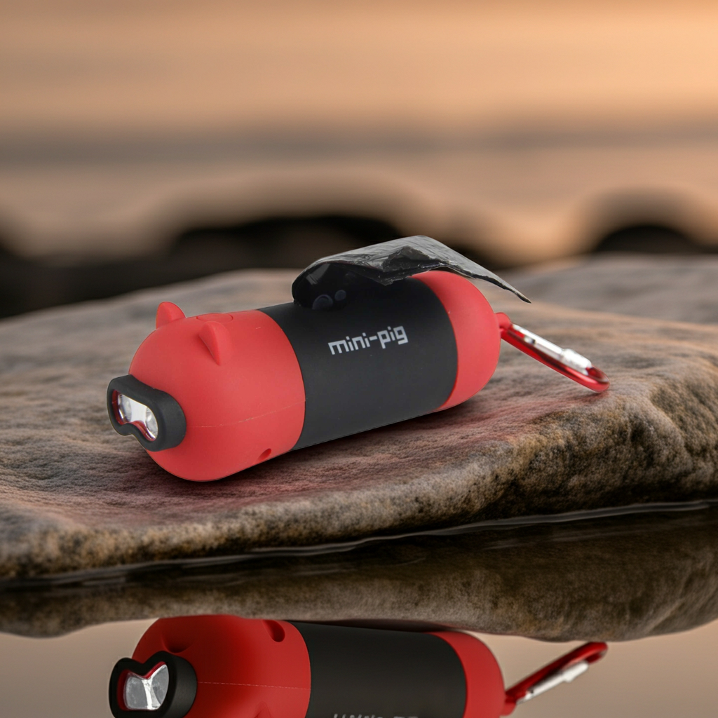 'Oink' Dog Poop Bag Holders and LED Flashlight