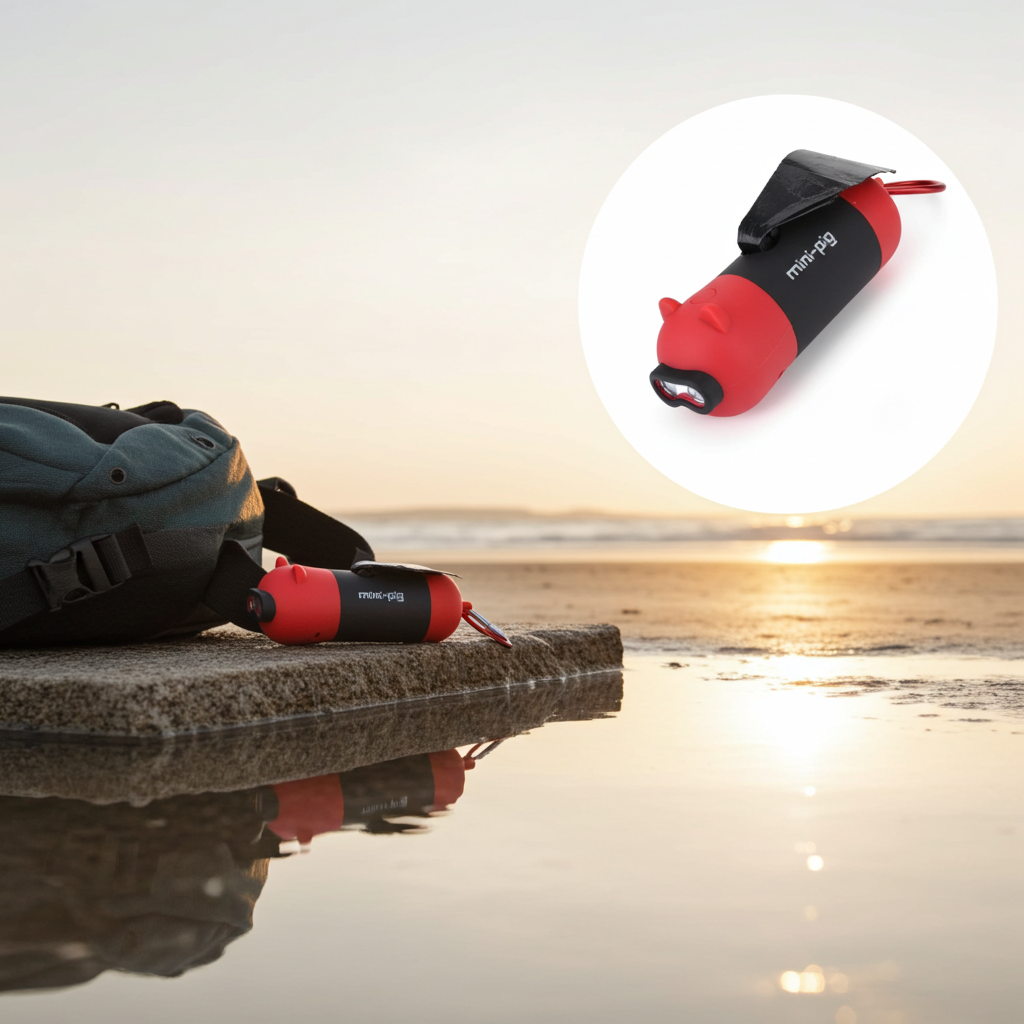 'Oink' Dog Poop Bag Holders and LED Flashlight