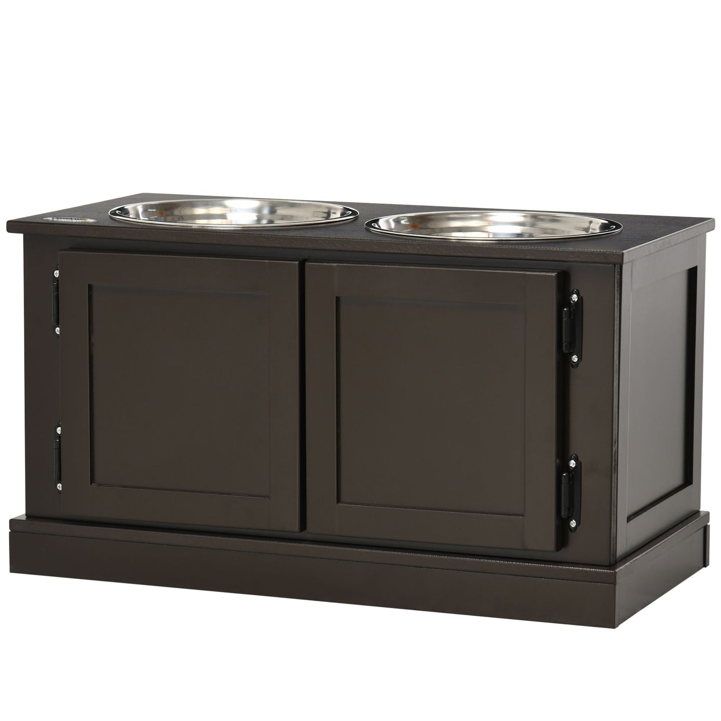 Elevated Dog Bowls with Storage - Coffee