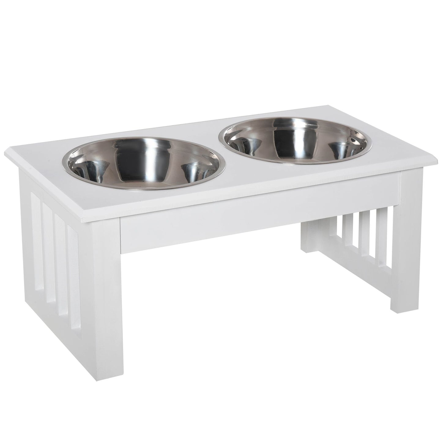 Wooden Elevated Dog Bowls with Non-Slip Base