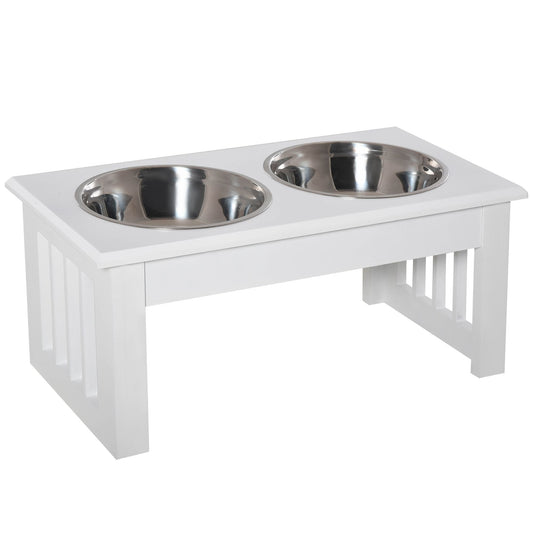 Wooden Elevated Dog Bowls with Non-Slip Base