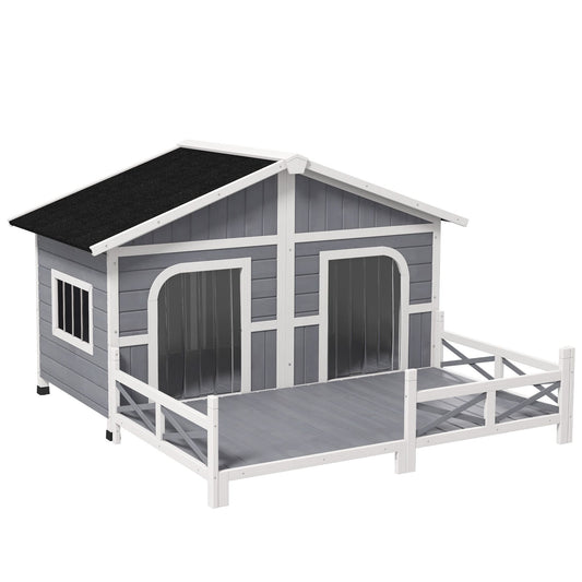 Outdoor Wooden Cabin Style Dog House