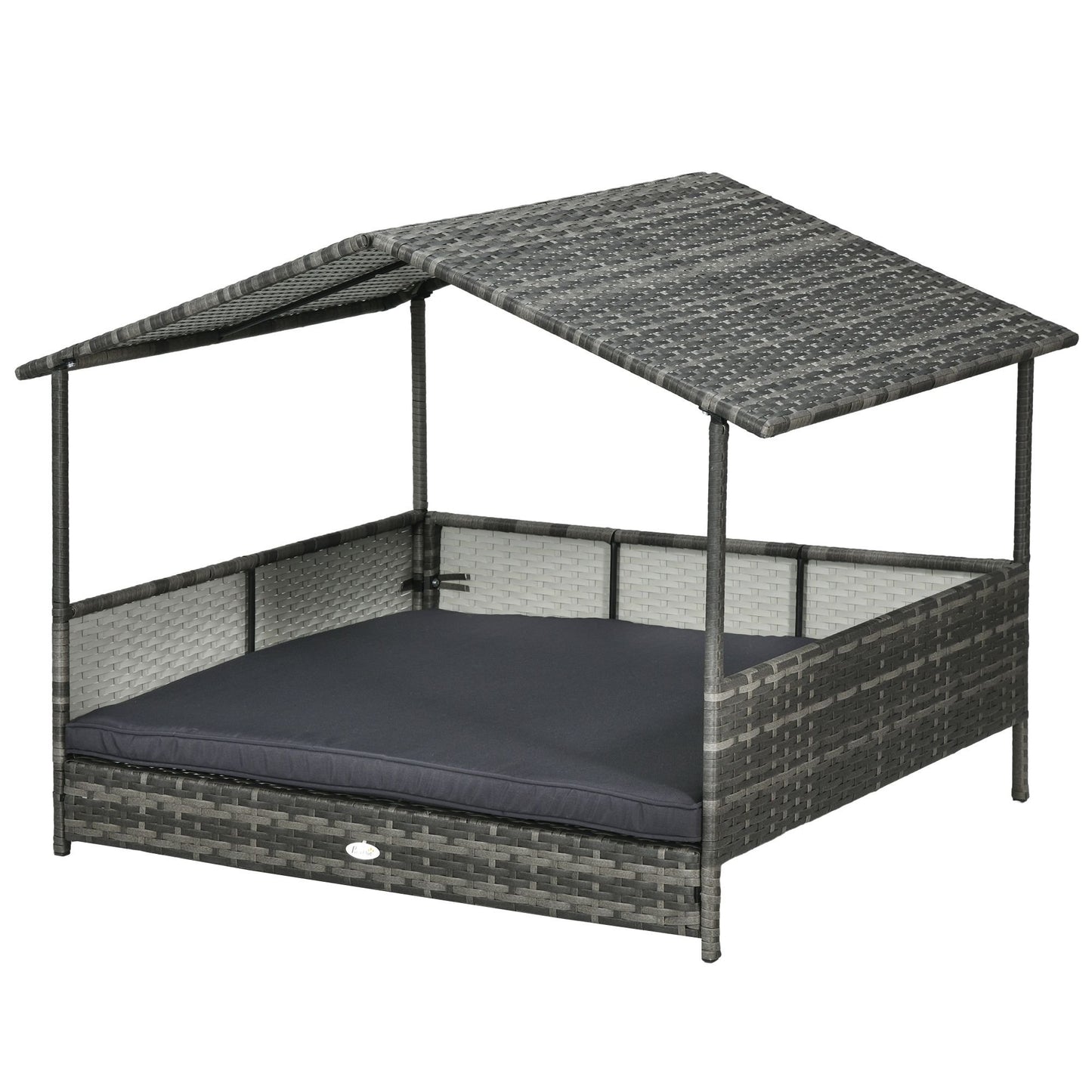 Large Rattan Covered Dog Bed