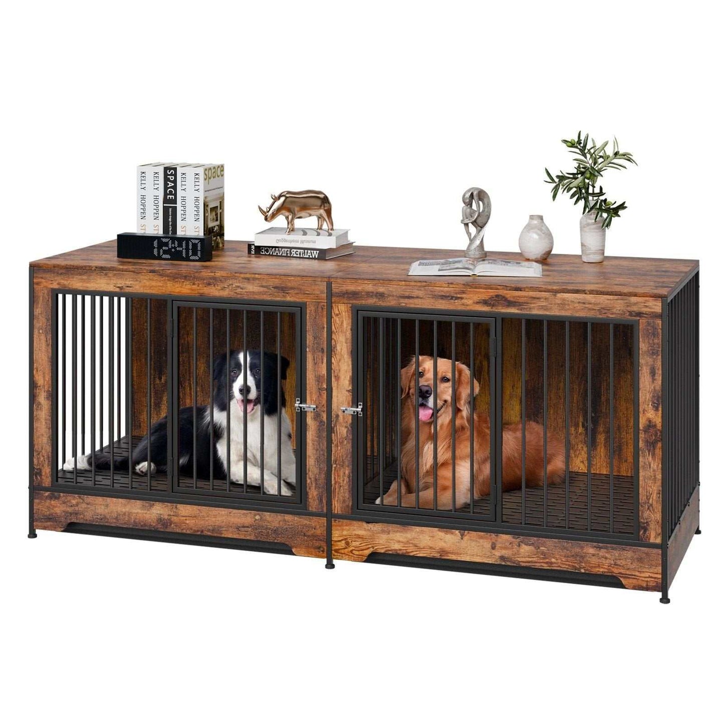 75" Furniture Style Dog Crates with Double Doors