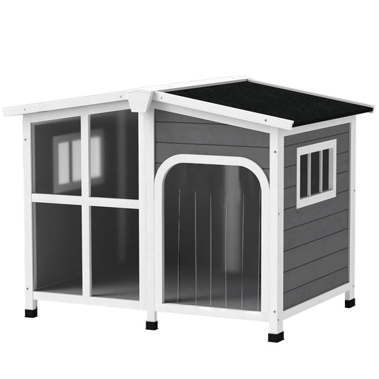 Wooden Dog House with Openable Roof